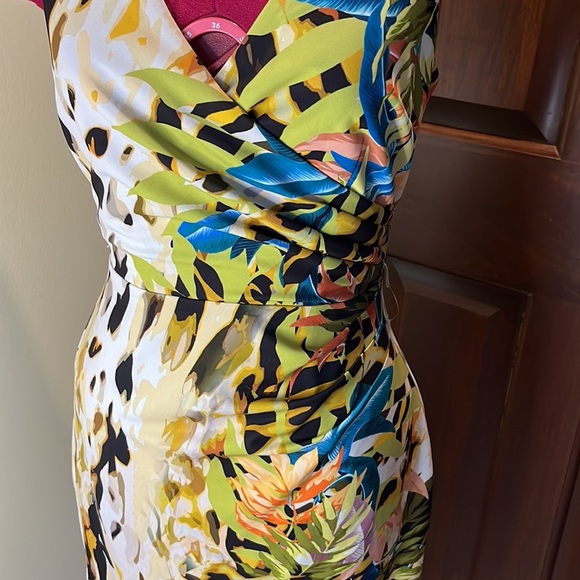 Bebe Wrap top mini Dress V-neck Multicolor Fully lined Size XS - Picture 4 of 12